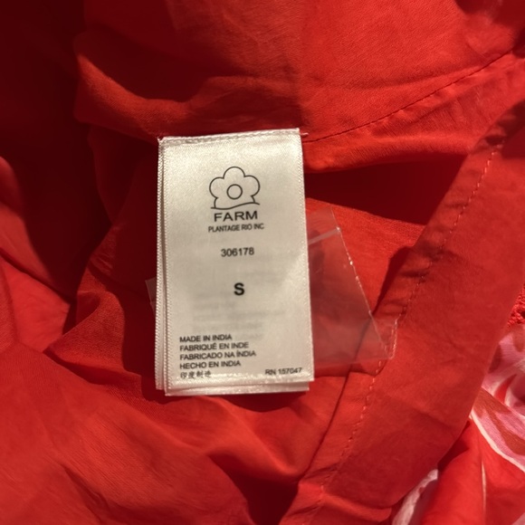 COPY -FARM Rio Red Summer Sunrise Midi Dress small - Picture 7 of 7